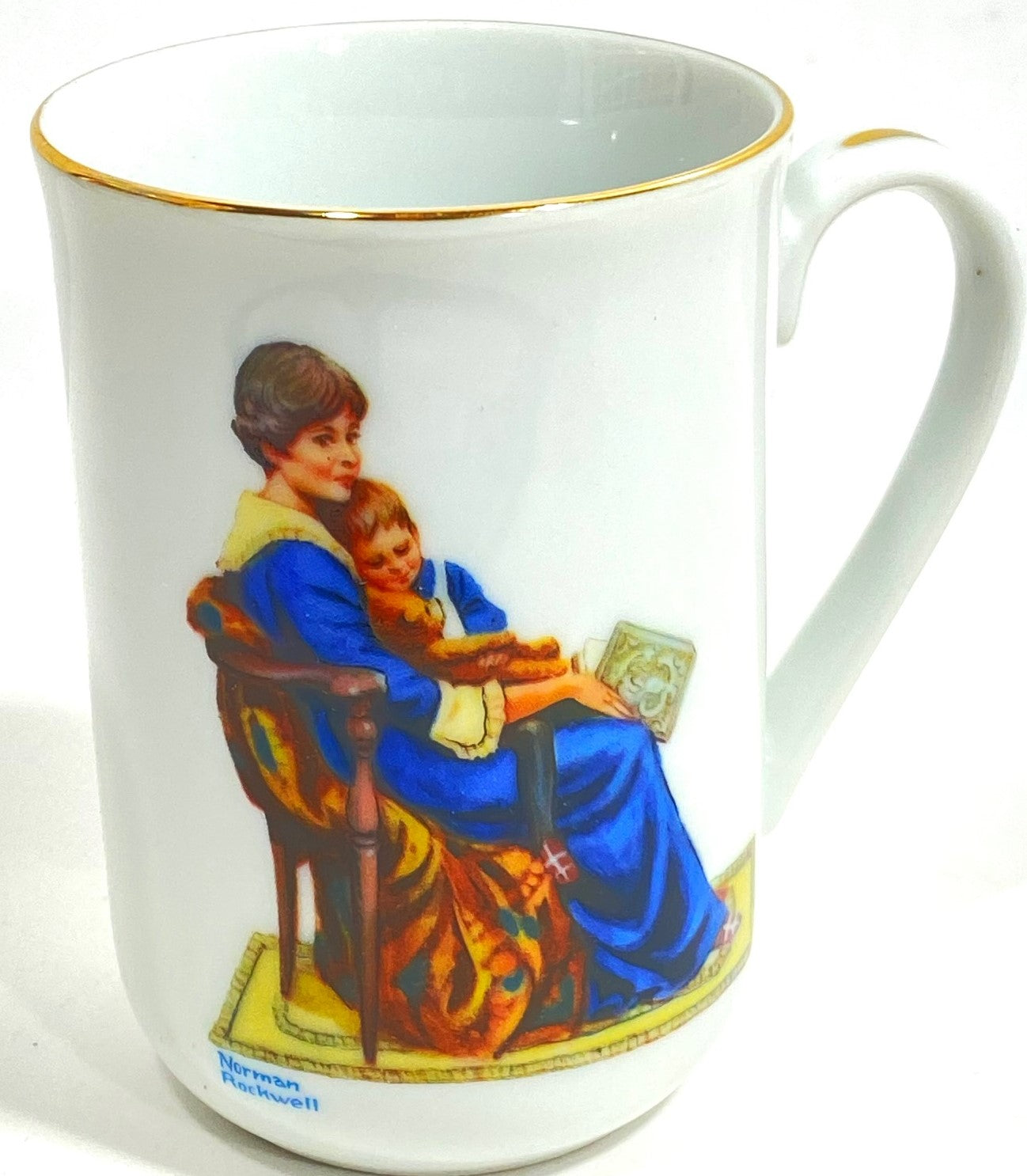 1983 Norman Rockwell's "Bed Time" Used Porcelain Coffee Mug