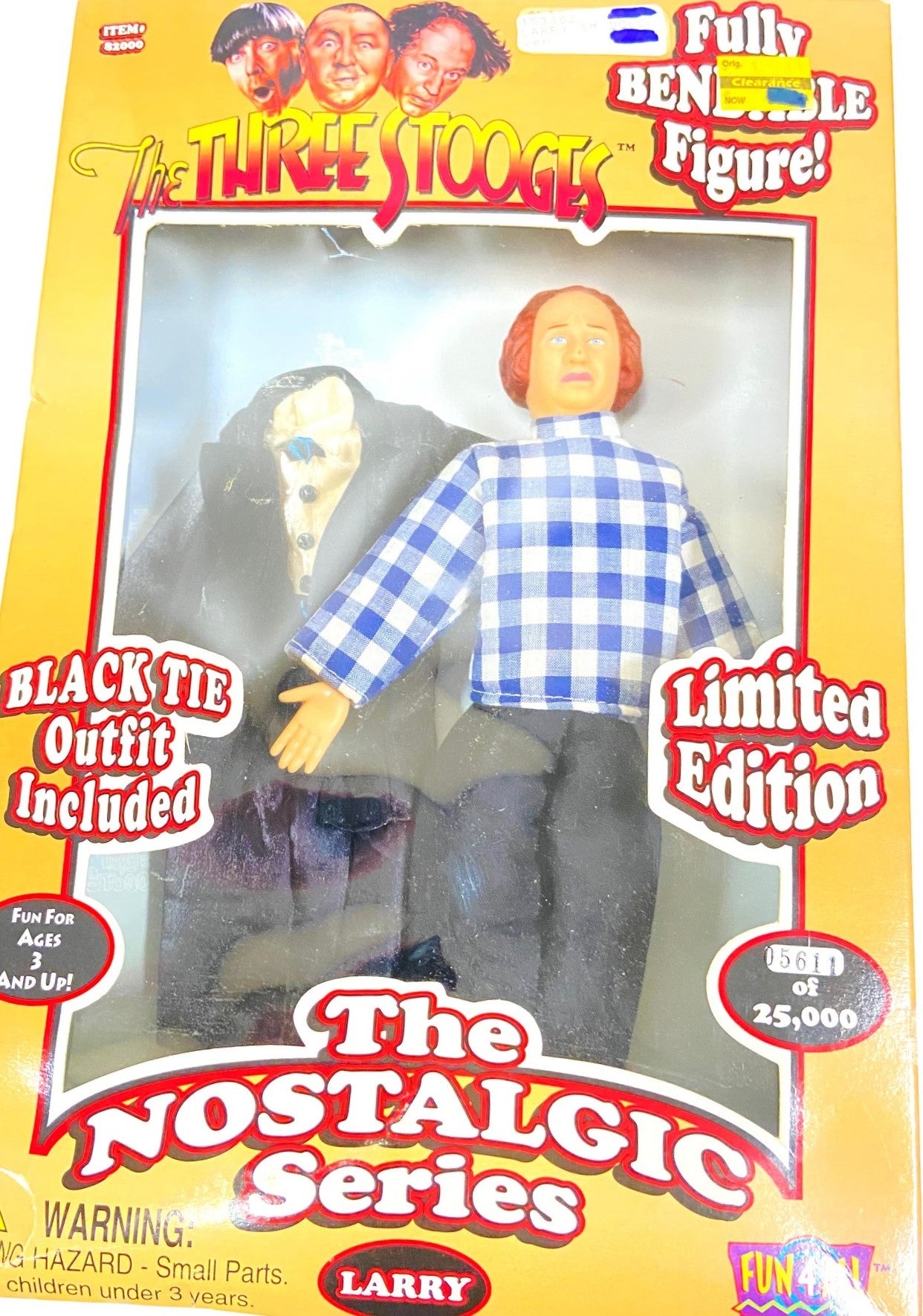 Three Stooges 1997 NOS Larry Bendable Figure Ltd. Ed.
