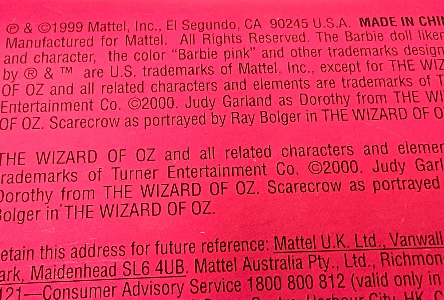1939 Ken as the Cowardly Lion in "The Wizard of Oz" Doll NOS Made 1999