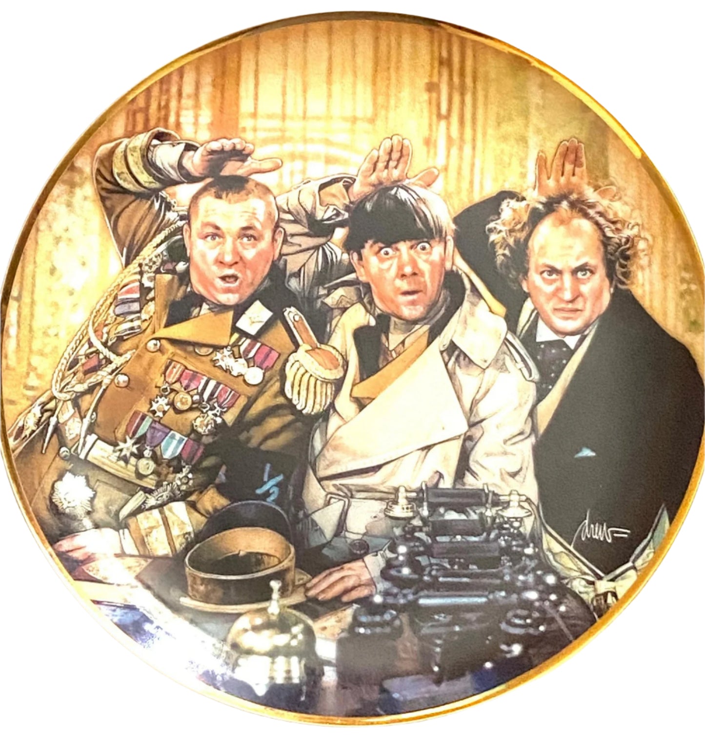 1993 The Three Stooges Used Ltd. Ed. Porcelain Collector's Plate