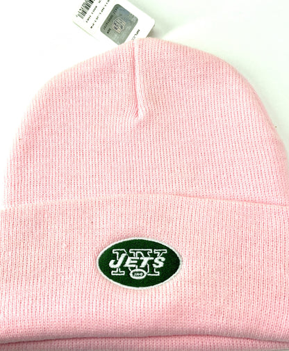 New York Jets NFL Pink Cuffed Logo Knit Hat by Yupoong