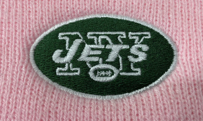 New York Jets NFL Pink Cuffed Logo Knit Hat by Yupoong