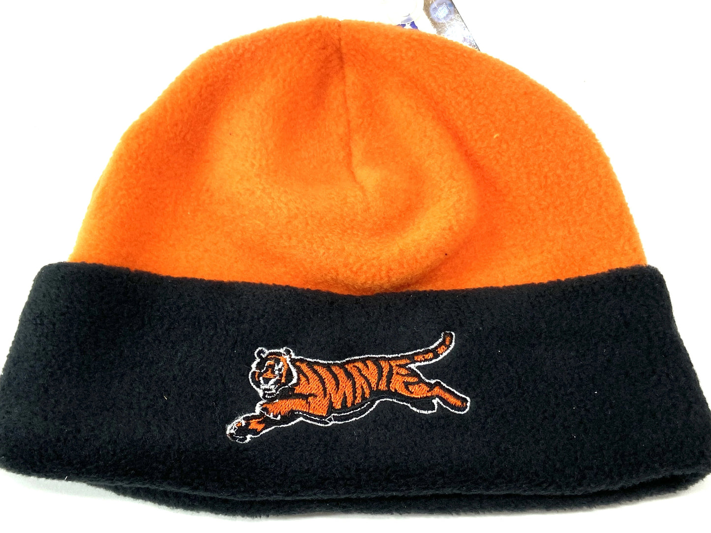 Cincinnati Bengals Vintage NFL Adult and Youth Fleece Logo Knit Hat By Drew Pearson