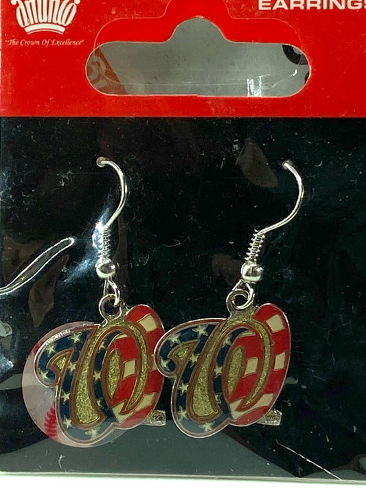 Washington Nationals Vintage MLB Stars & Stripes Dangle Earrings by Aminco International