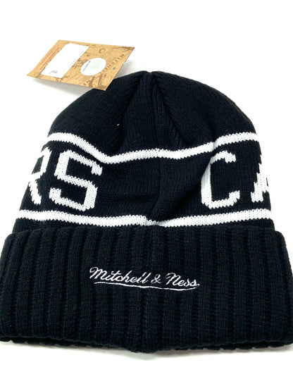 Cleveland Cavaliers NBA Black & White Reflective Knit Cuffed Hat by Mitchell & Ness