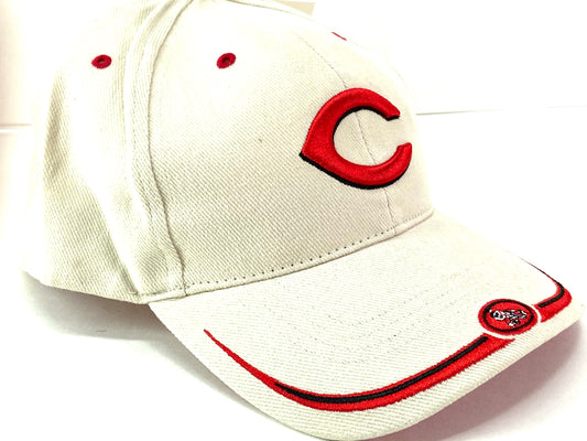 Cincinnati Reds Vintage MLB White "Stache" Cap by Twins Enterprise