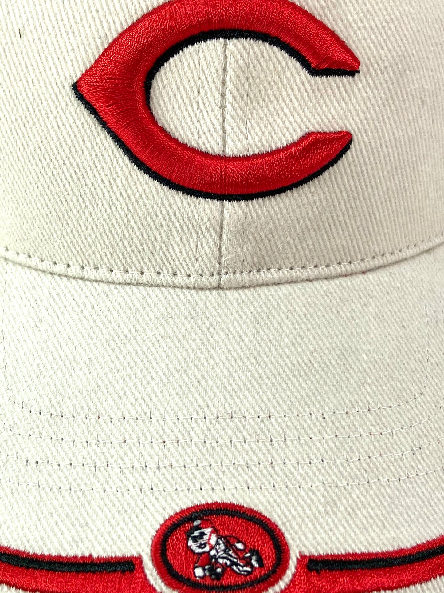 Cincinnati Reds Vintage MLB White "Stache" Cap by Twins Enterprise