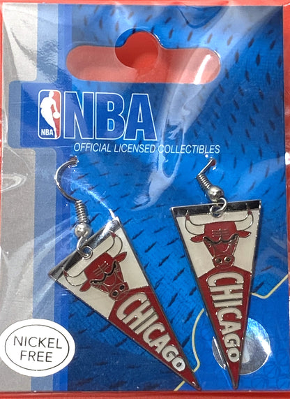 Chicago Bulls 2010 NBA "Pennant" Nickel Free Dangle Earrings by Aminco International