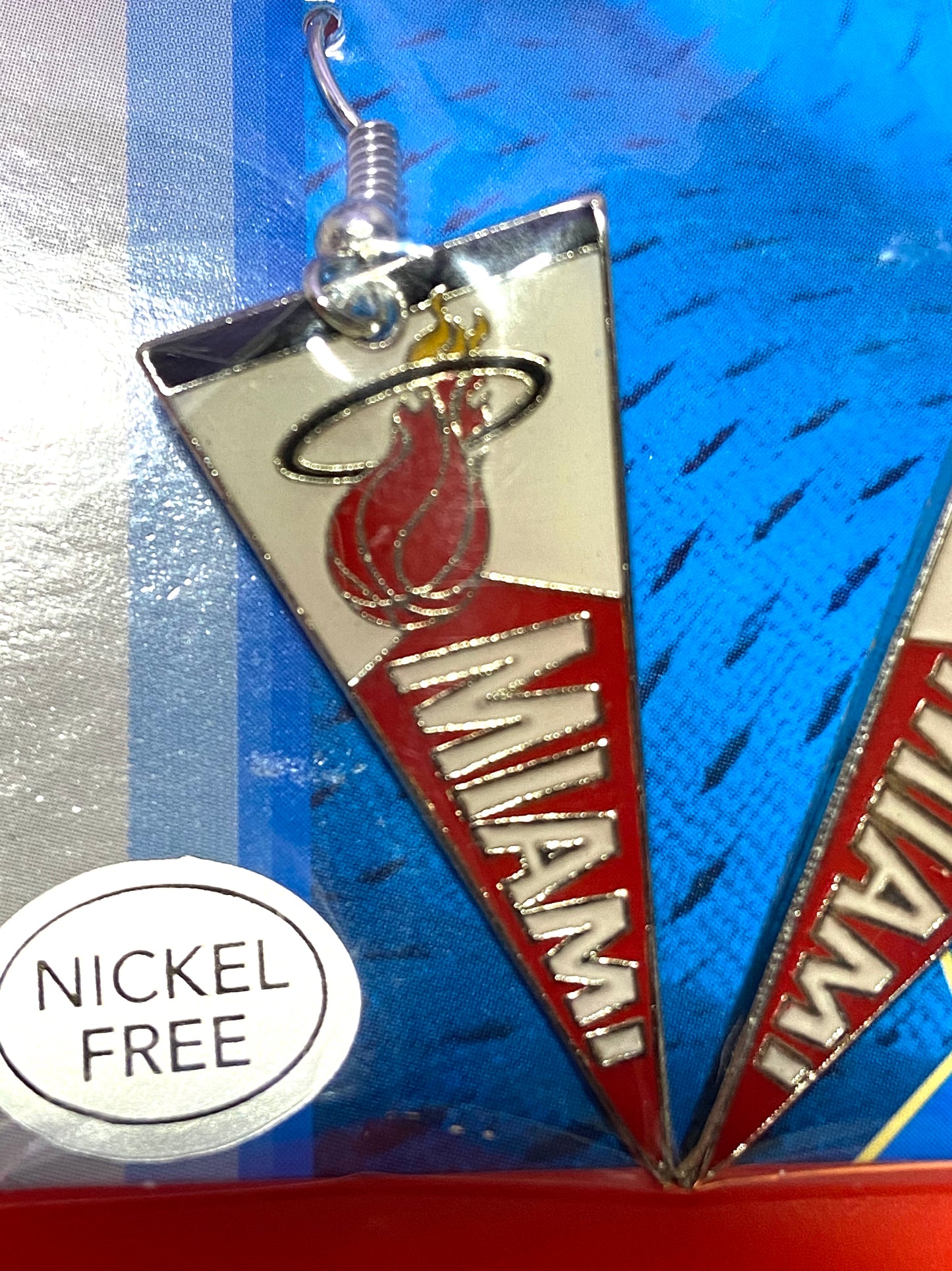 Miami Heat 2010 NBA "Pennant" Nickel Free Dangle Earrings by Aminco