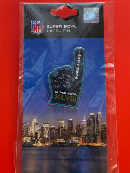 NFL Super Bowl XLVIII (48) "I Was There Finger" Lapel Pin by Pro Specialties Group