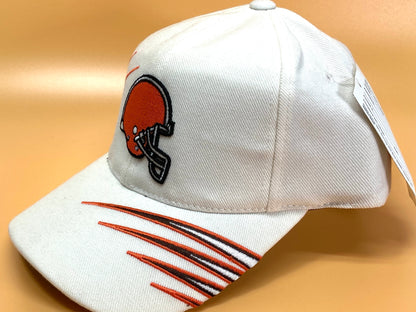 Cleveland Browns Vintage NFL White 20% Wool Logo Stripe Cap by Annco