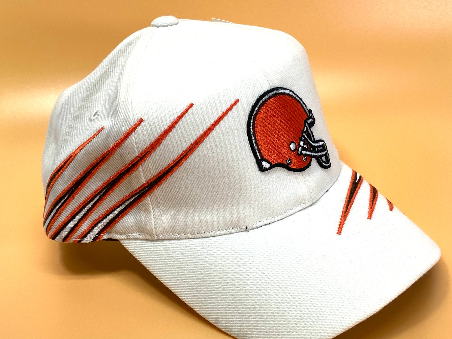 Cleveland Browns Vintage NFL White 20% Wool Logo Stripe Cap by Annco