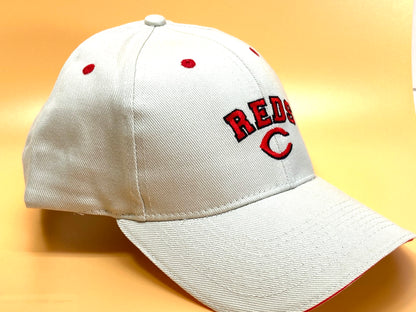 Cincinnati Reds Vintage MLB Cream "Block Reds" Cap By Drew Pearson Marketing