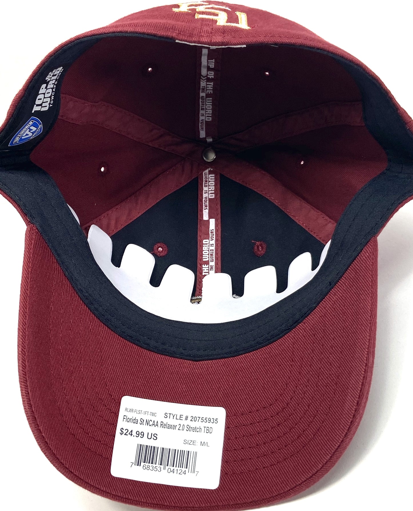 Florida State Seminoles 2016 NCAA Team Color One Fit Relaxer M/L Cap by Top of the World