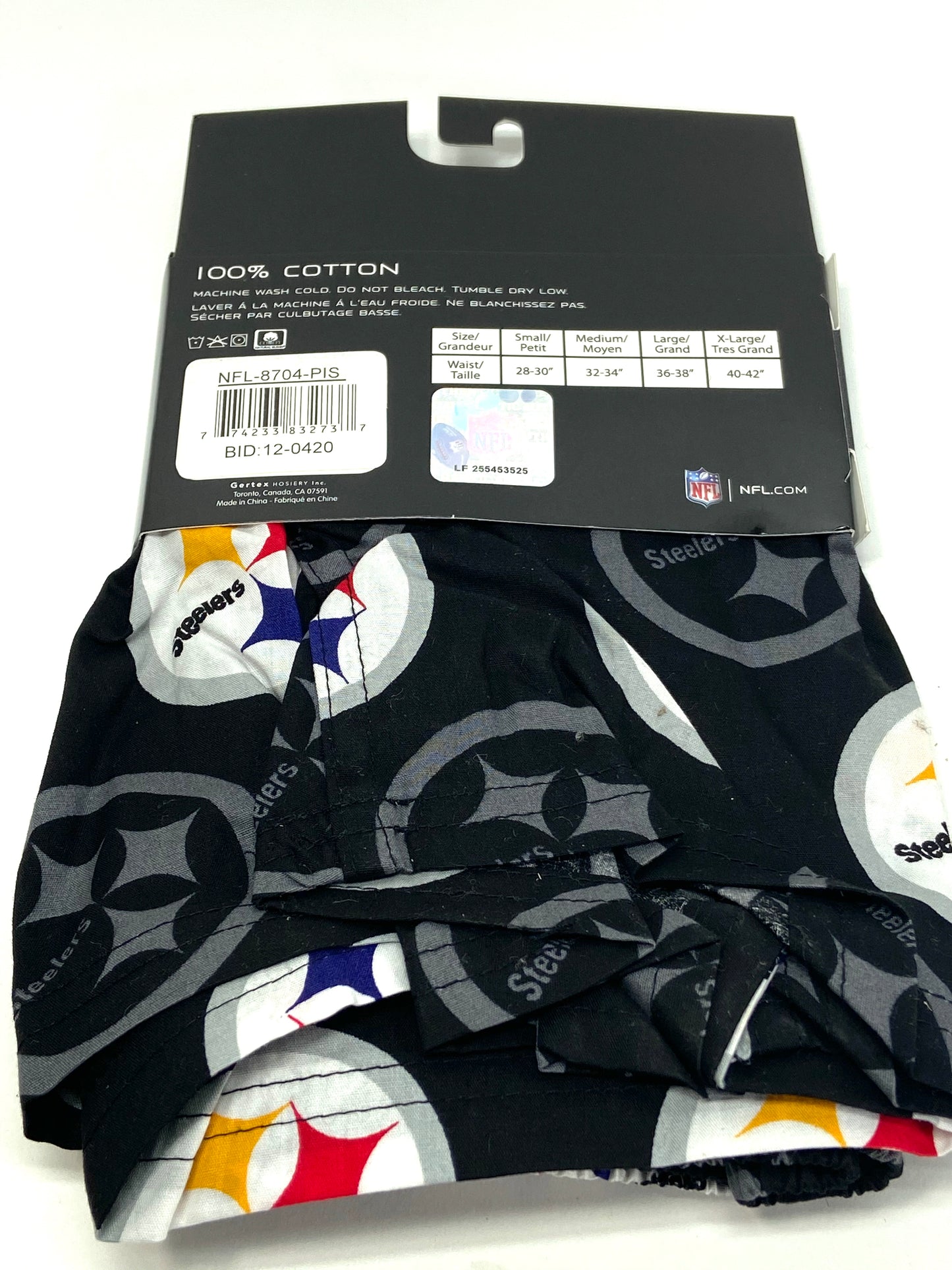 Pittsburgh Steelers NFL Team Logo Boxer Shorts by Gertex Hosiery