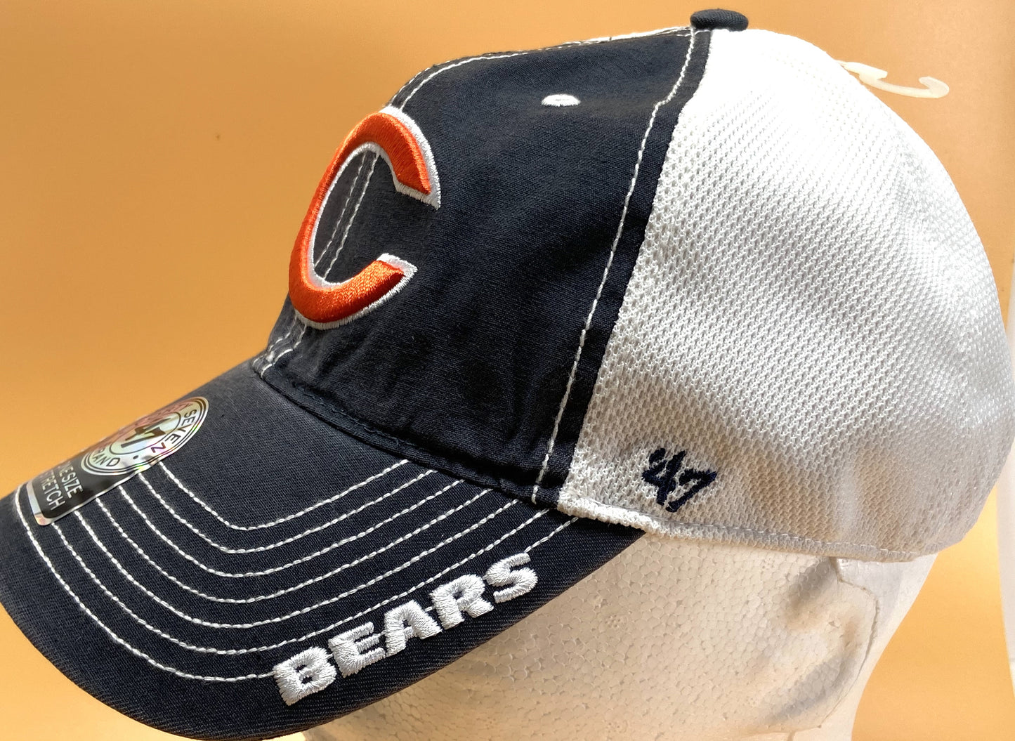 Chicago Bears NFL Navy Ripley Closer Stretch Fit Mesh Cap by '47 Brand