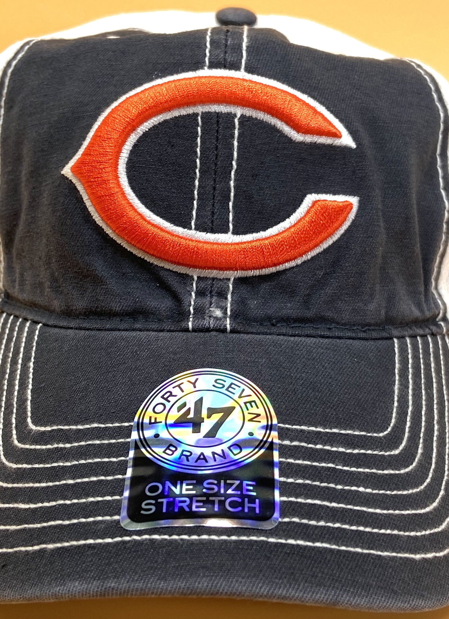 Chicago Bears NFL Navy Ripley Closer Stretch Fit Mesh Cap by '47 Brand