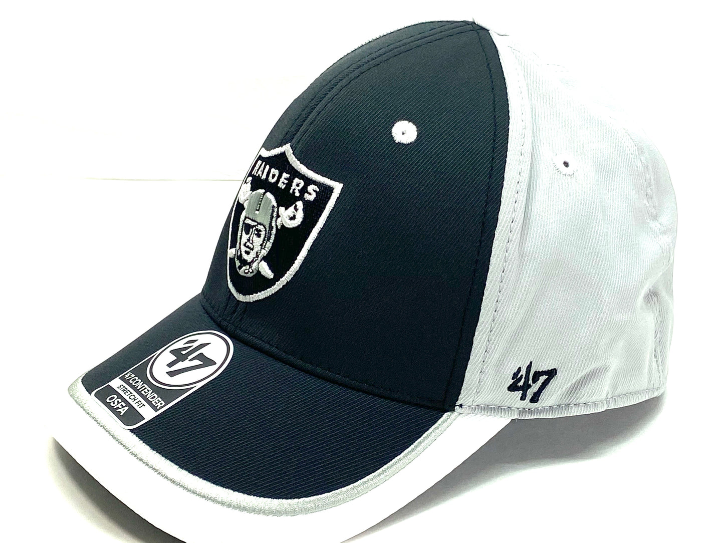 Oakland Raiders NFL Crash Line Contender Stretch Fit Logo Cap By '47 Brand