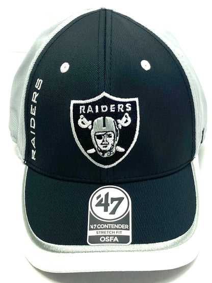 Oakland Raiders NFL Crash Line Contender Stretch Fit Logo Cap By '47 Brand