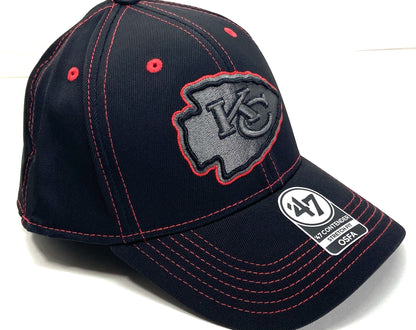 Kansas City Chiefs NFL Contender "Black Squantum" Stretch Fit Cap by '47 Brand