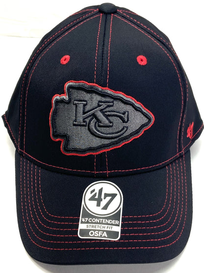 Kansas City Chiefs NFL Contender "Black Squantum" Stretch Fit Cap by '47 Brand