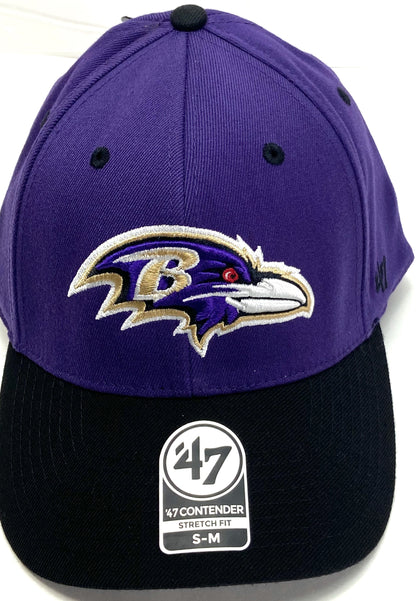 Baltimore Ravens NFL Contender S/M "Kickoff" Style Stretch Fit Ball Cap by '47 Brand