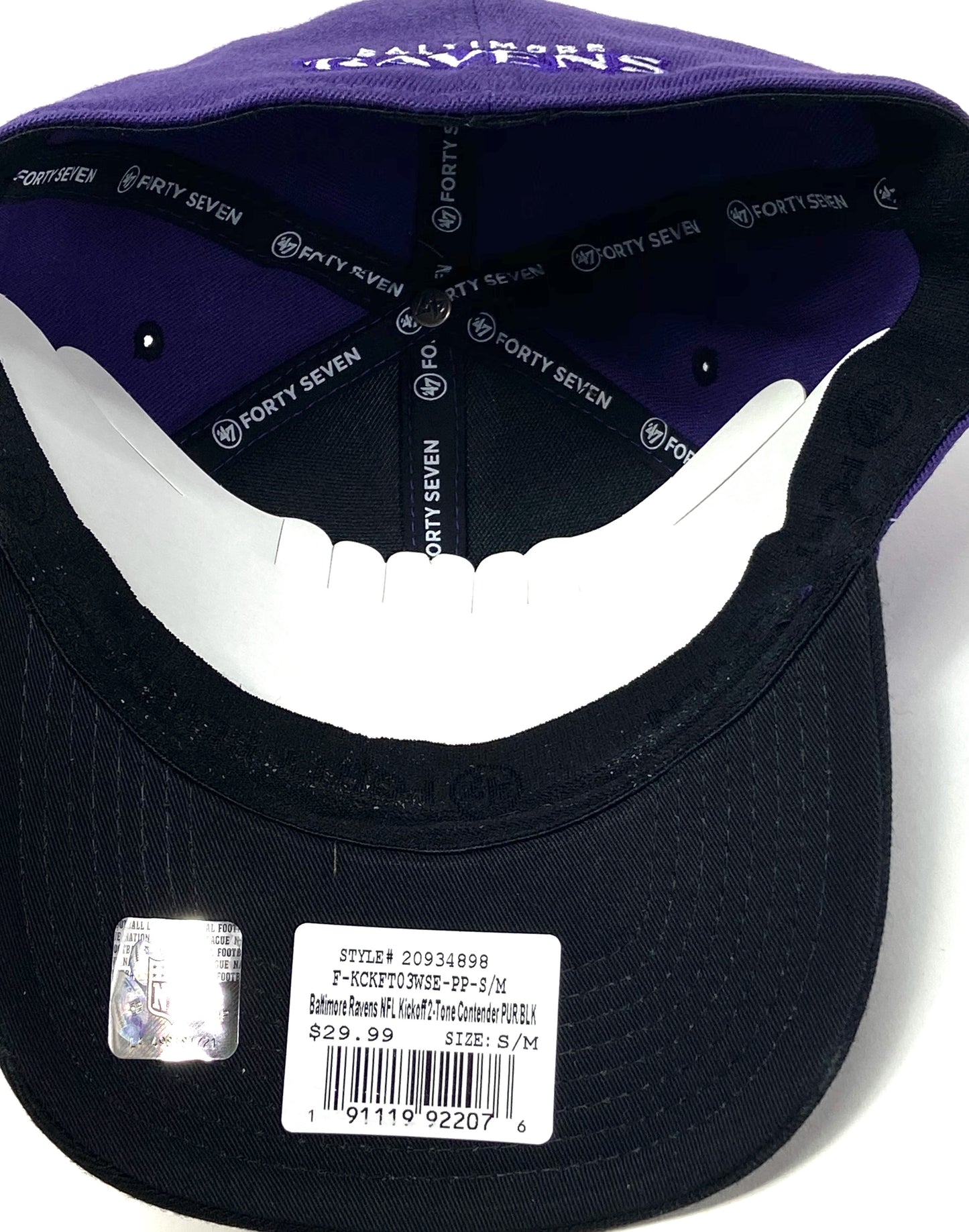 Baltimore Ravens NFL Contender S/M "Kickoff" Style Stretch Fit Ball Cap by '47 Brand