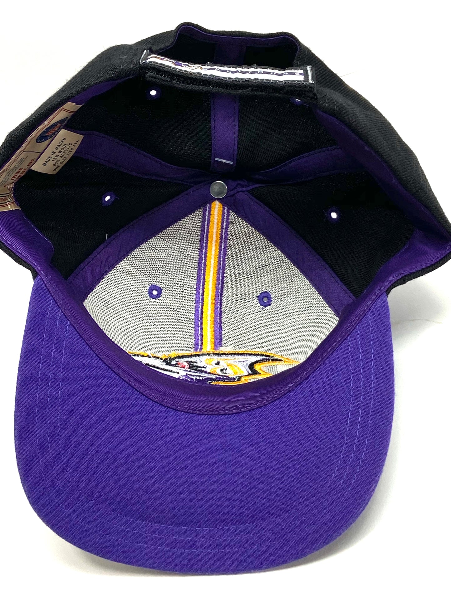 Baltimore Ravens Vintage NFL Purple 15% Wool 3-D Logo Cap by Twins Enterprise