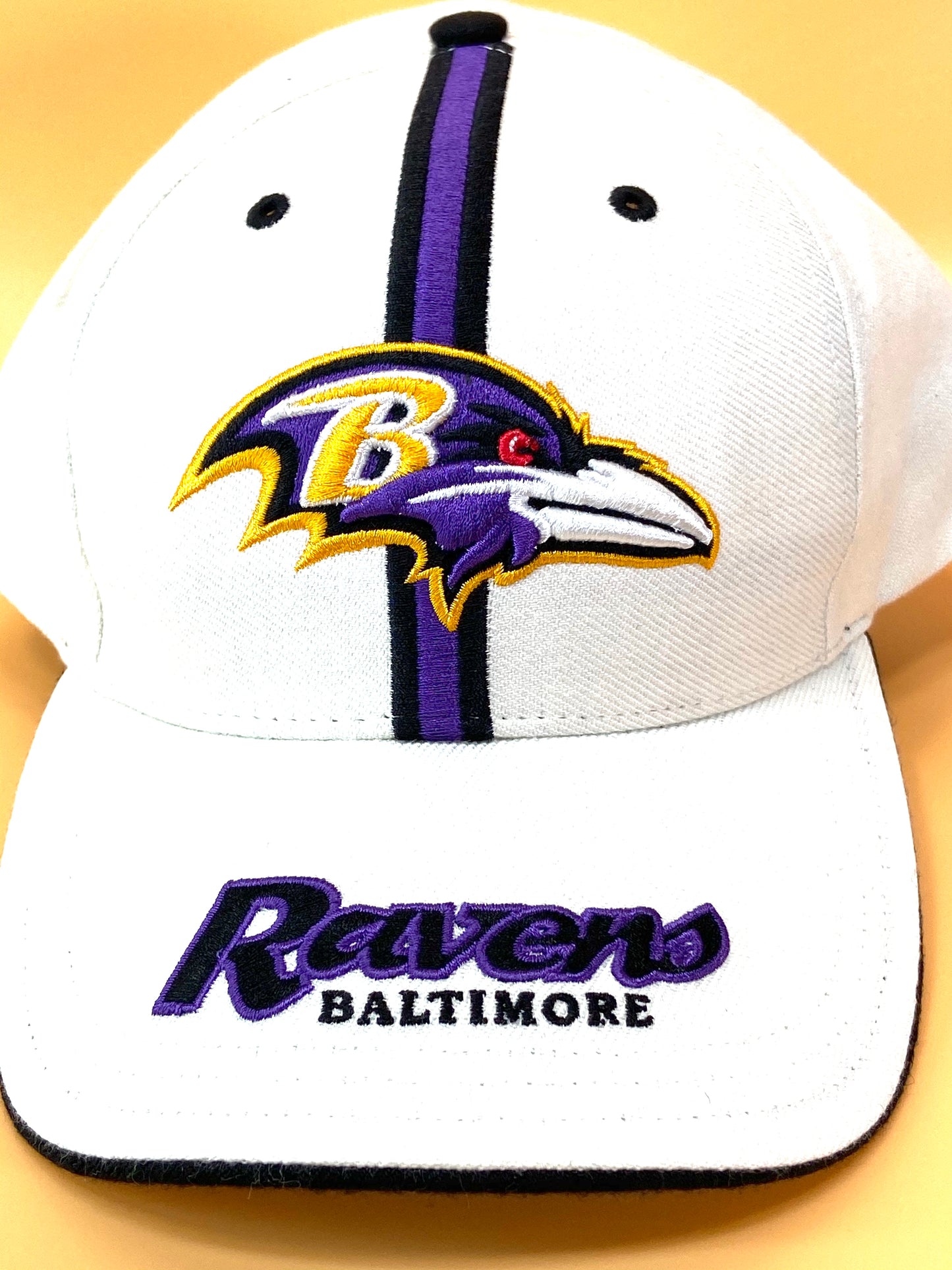 Baltimore Ravens Vintage NFL Cream 15% Wool Logo Cap by Twins Enterprise