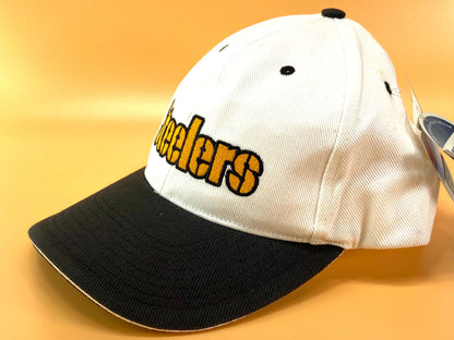 Pittsburgh Steelers Vintage NFL White "Shadow" Snapback by Sports Specialties