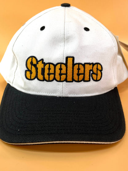 Pittsburgh Steelers Vintage NFL White "Shadow" Snapback by Sports Specialties