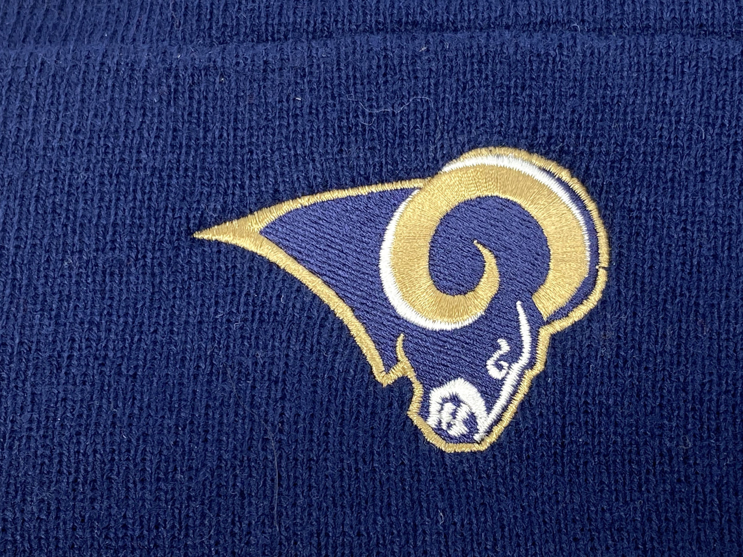 St. Louis Rams Vintage NFL Cuffed Knit Navy Logo Hat by Rossmor Industries