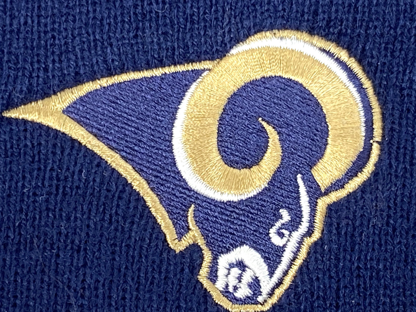 St. Louis Rams Vintage NFL Cuffed Knit Navy Logo Hat by Rossmor Industries