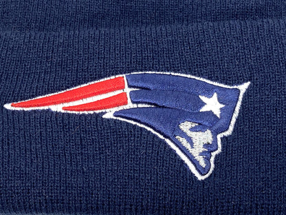 New England Patriots Vintage NFL Cuffed Blue Knit Logo Hat by G Knit Cap Company