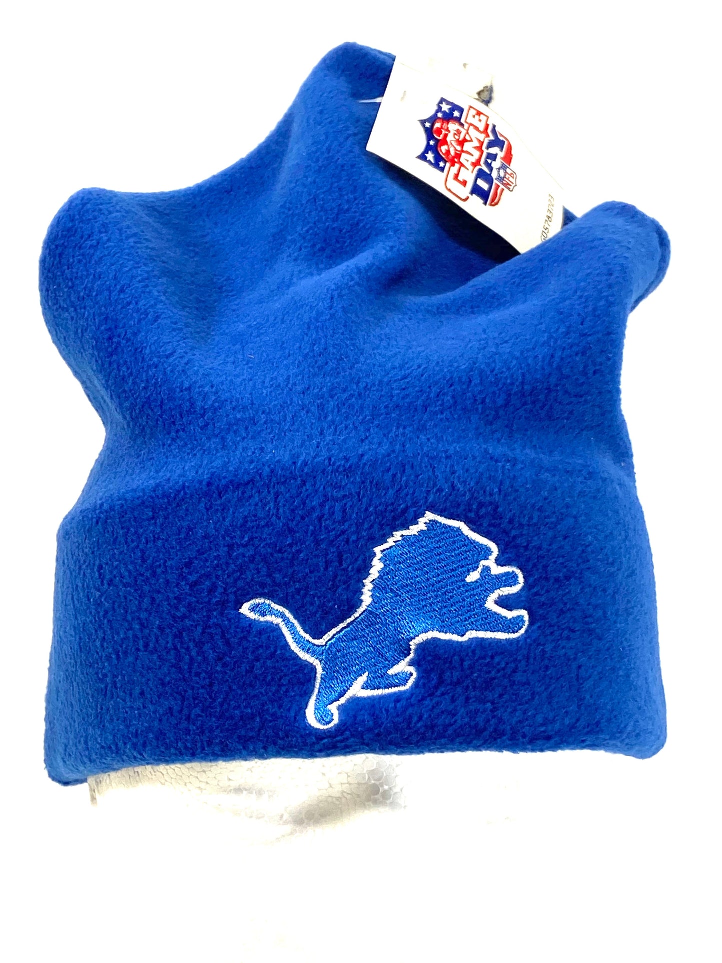 Detroit Lions Vintage NFL Blue "Tall" Cuffless Fleece Hat by Drew Pearson Marketing