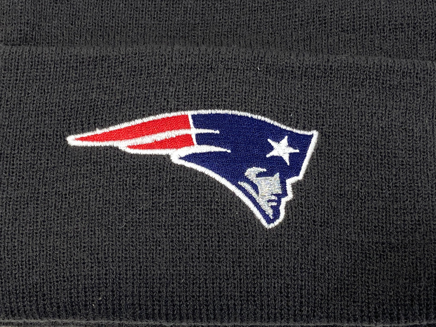 New England Patriots Vintage NFL Black Cuffed Logo Knit Hat by G Knit Cap Company