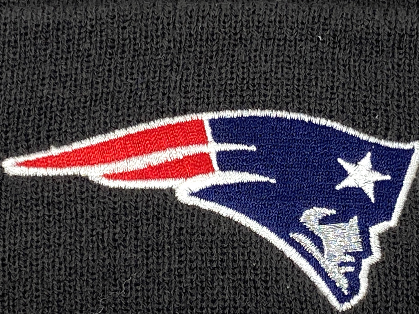 New England Patriots Vintage NFL Black Cuffed Logo Knit Hat by G Knit Cap Company