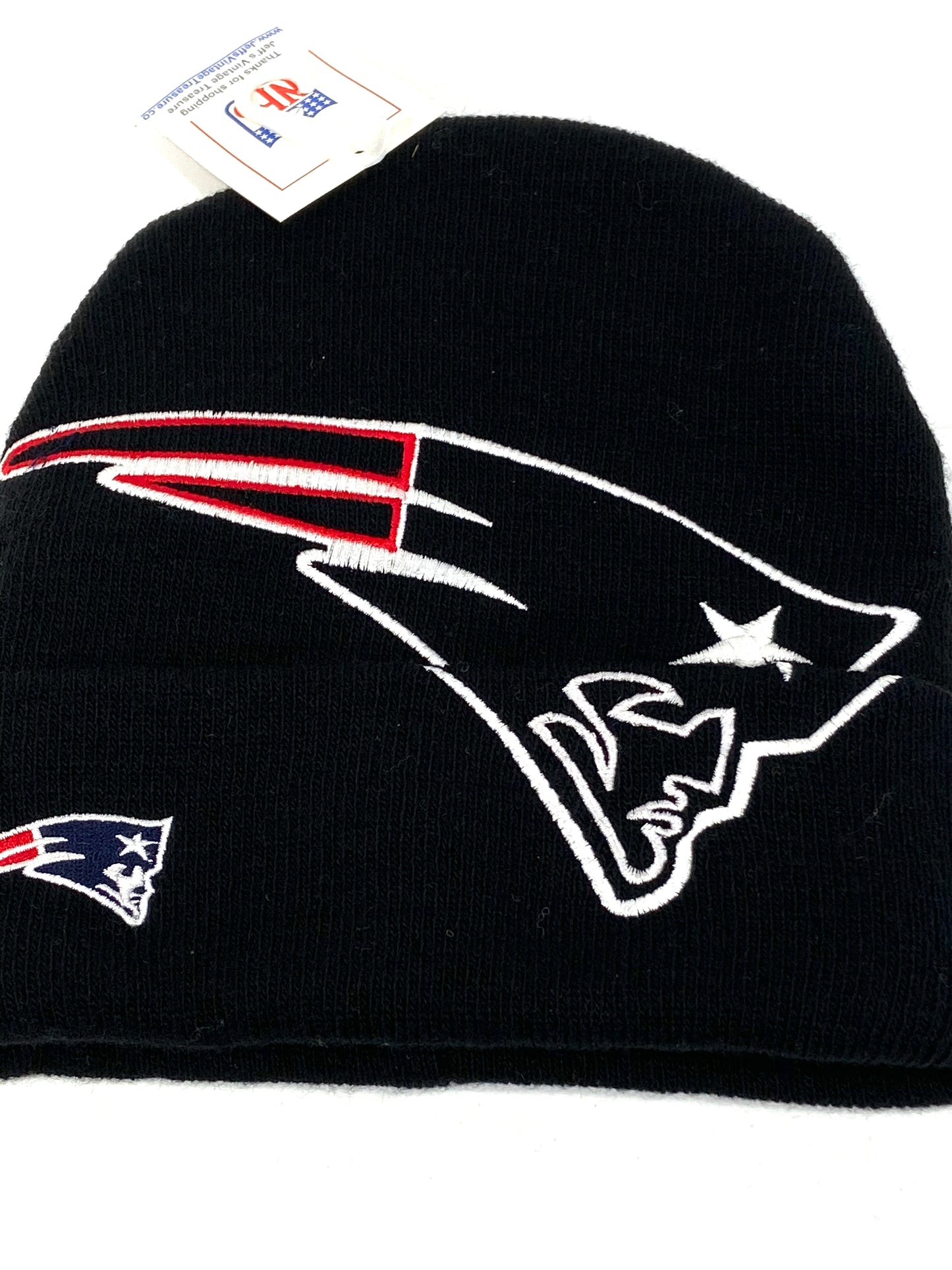 New England Patriots Vintage NFL Late '90's Oversize Logo Knit Hat by NFL