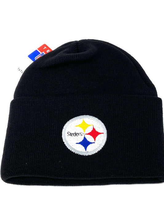 Pittsburgh Steelers Vintage NFL Black Knit Cuffed Hat by Logo Athletic