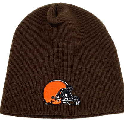 Cleveland Browns Vintage NFL Brown Cuffless Logo Beanie by Yupoong