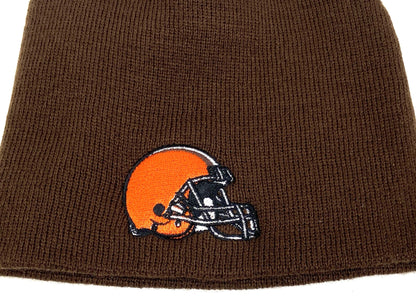 Cleveland Browns Vintage NFL Brown Cuffless Logo Beanie by Yupoong