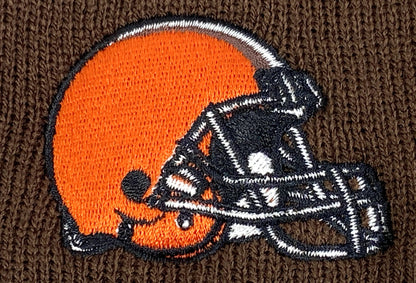 Cleveland Browns Vintage NFL Brown Cuffless Logo Beanie by Yupoong