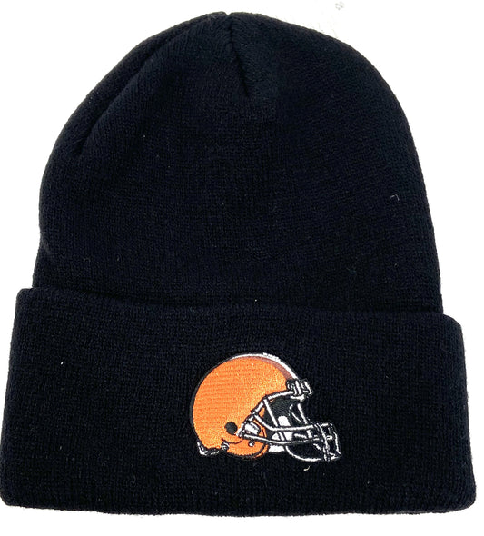 Cleveland Browns Vintage NFL Black Cuffed Knit Logo Hat by NFL