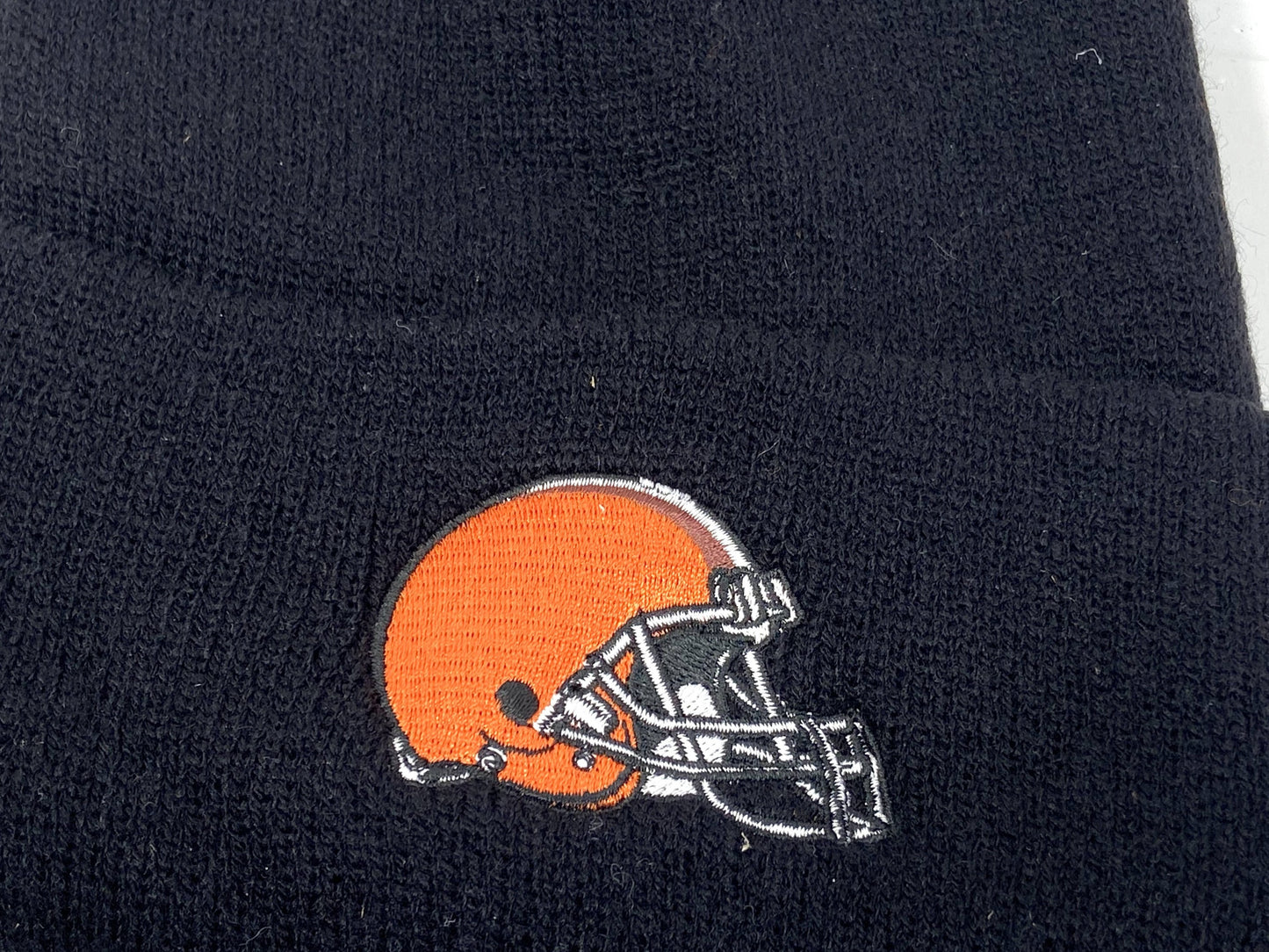 Cleveland Browns Vintage NFL Black Cuffed Knit Logo Hat by NFL