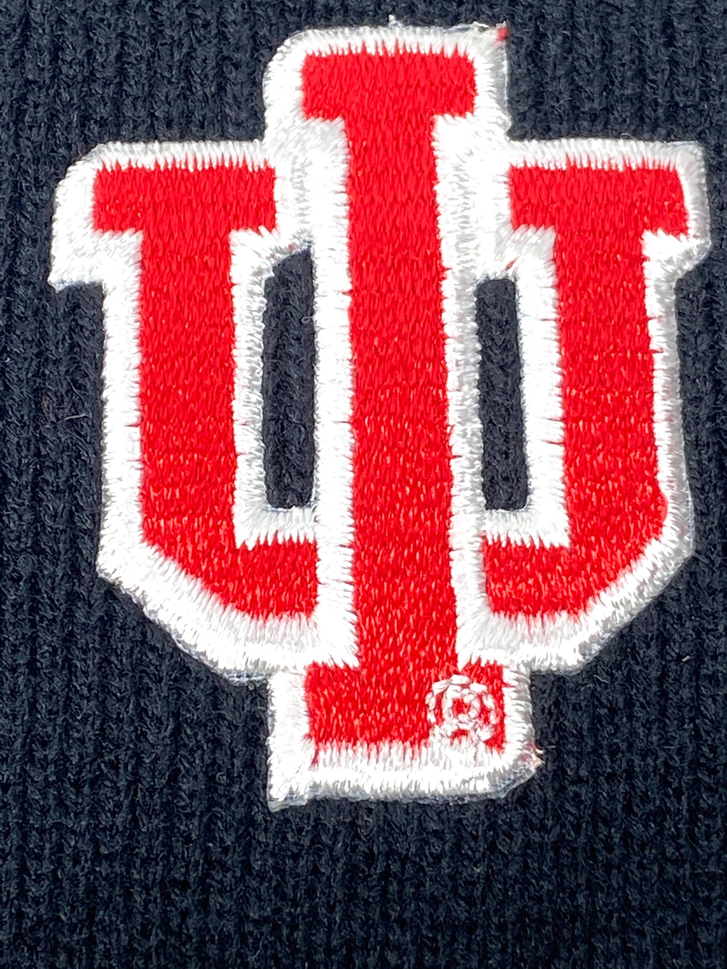 Indiana Hoosiers Vintage NCAA Embroidered Black Knit Hat by Rossmor Industries