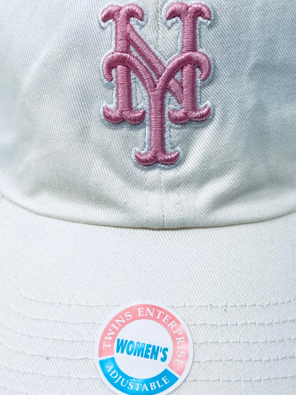 New York Mets Vintage MLB Women's White Logo Cap by Twins Enterprise