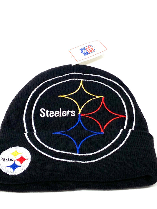 Pittsburgh Steelers Vintage NFL Youth Logo Cuffed Knit "Outline" Hat by NFL