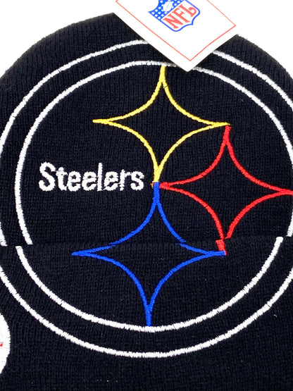 Pittsburgh Steelers Vintage NFL Youth Logo Cuffed Knit "Outline" Hat by NFL