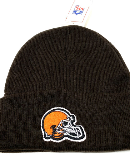 Cleveland Browns Vintage NFL Brown Cuffed Knit Logo Hat by NFL