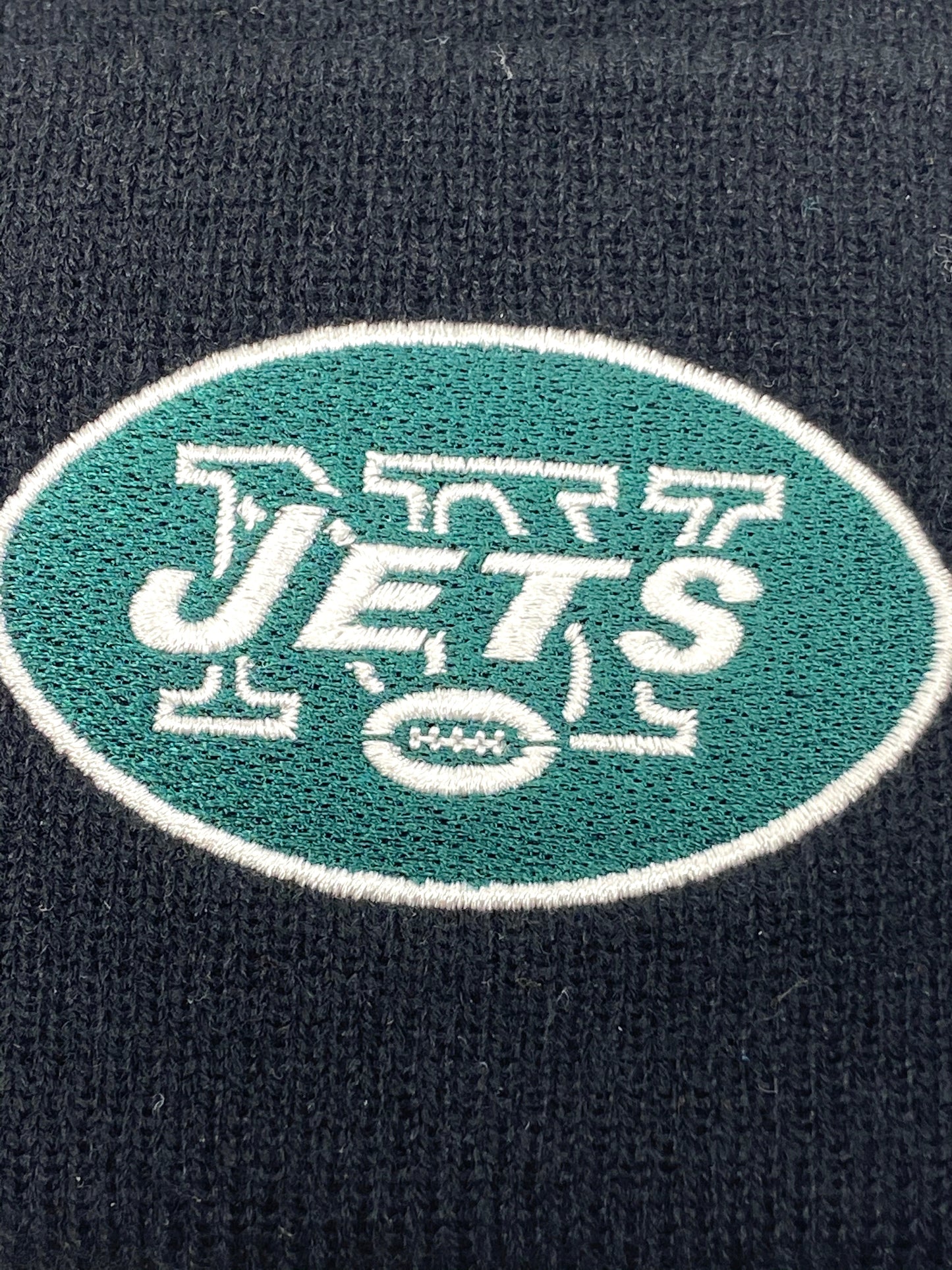 New York Jets Vintage NFL Black Cuffed Logo Knit Hat by G Knit Cap Company